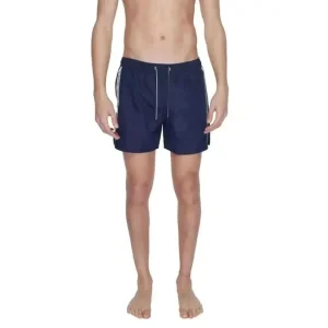 Emporio Armani Homme - Short de bain bleu en polyester avec poches