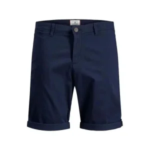 Short bleu Jack & Jones pour hommes avec fermeture à glissière et boutons
