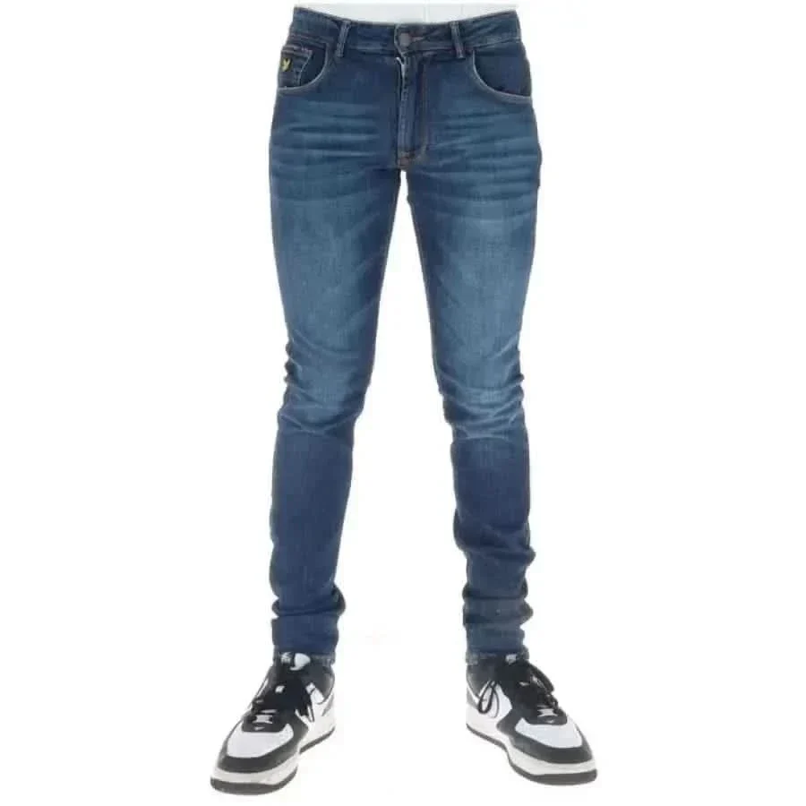Jeans bleus à effet usé pour hommes Lyle & Scott – Image 2