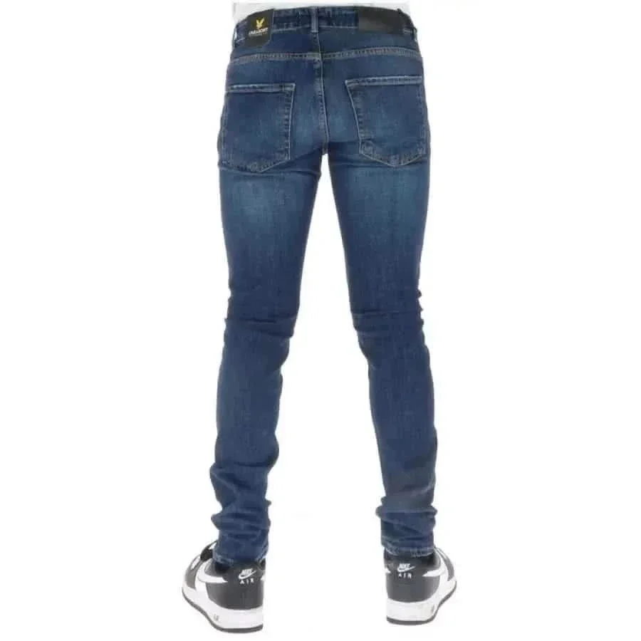Jeans bleus à effet usé pour hommes Lyle & Scott – Image 4