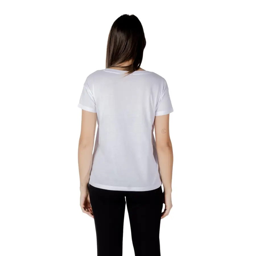 Armani Exchange - T-shirt imprimé en coton blanc pour femme – Image 3