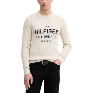 Tommy Hilfiger - Pull en coton biologique imprimé - beige