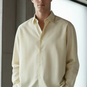 Selected Timben Stripe LS Poplin Shirt Angora