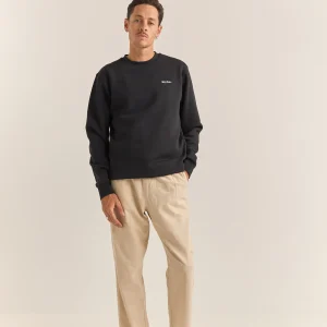 Chandail Brand Fleece Crew Noir Rhythm