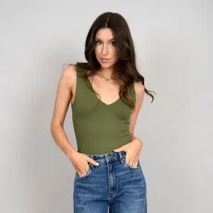 Body Valentina Sleeveless V-Neck Dried Herb RD Style