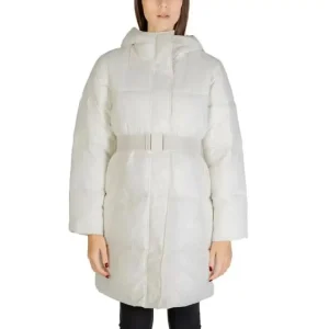 Calvin Klein Jeans Femme - Veste à col roulé et à capuche - Blanc