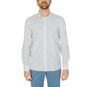 Antony Morato Men's Geometric White Long Sleeve Shirt (Chemise à manches longues blanche géométrique)
