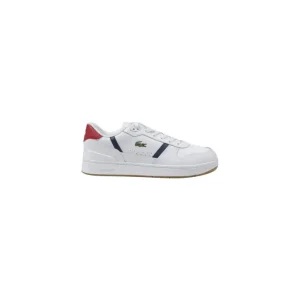 Sneaker Lacoste en cuir blanc avec accents rouges et bleus