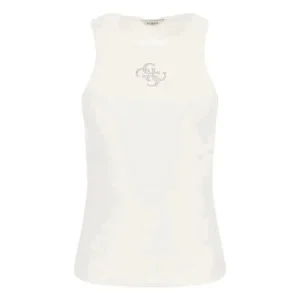 Guess - Débardeur sans manches à col rond - Blanc