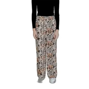 Jacqueline De Yong Pantalon imprimé blanc pour femmes 100% viscose