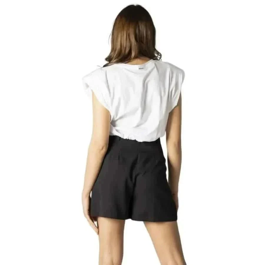 Hanny Deep T-shirt à manches courtes en coton blanc pour femmes – Image 3