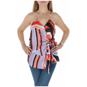 Womens Colorful Striped Wrap Top (Top enveloppant à rayures colorées)