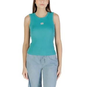 Débardeur sans manches à col rond Calvin Klein Jeans Women Light Blue