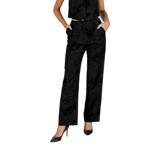 Desigual Black Floral Fall Winter Trousers for Women
